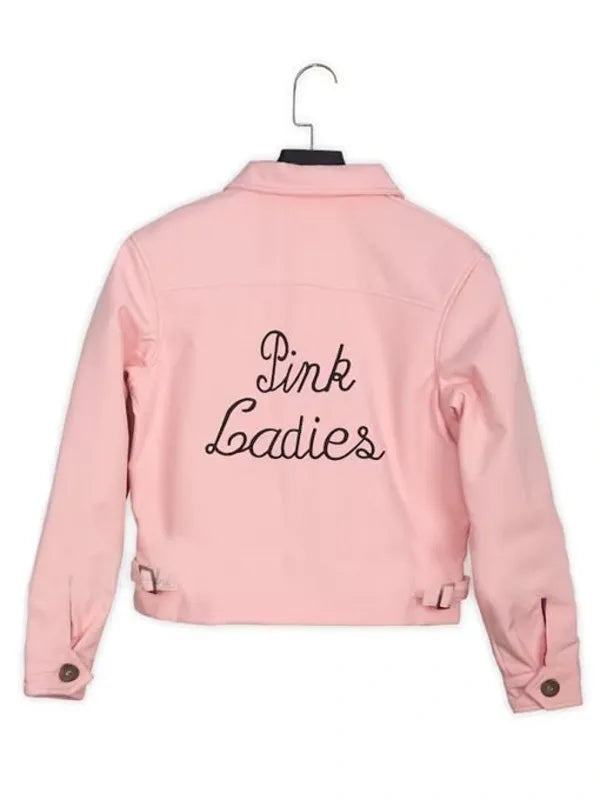 Pink jacket with 'Pink Ladies' text on a white background