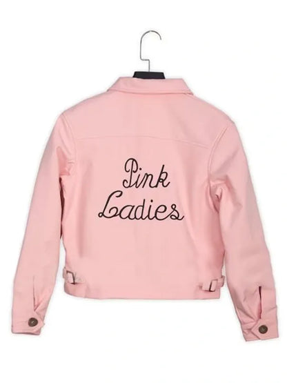 Pink jacket with 'Pink Ladies' text on a white background