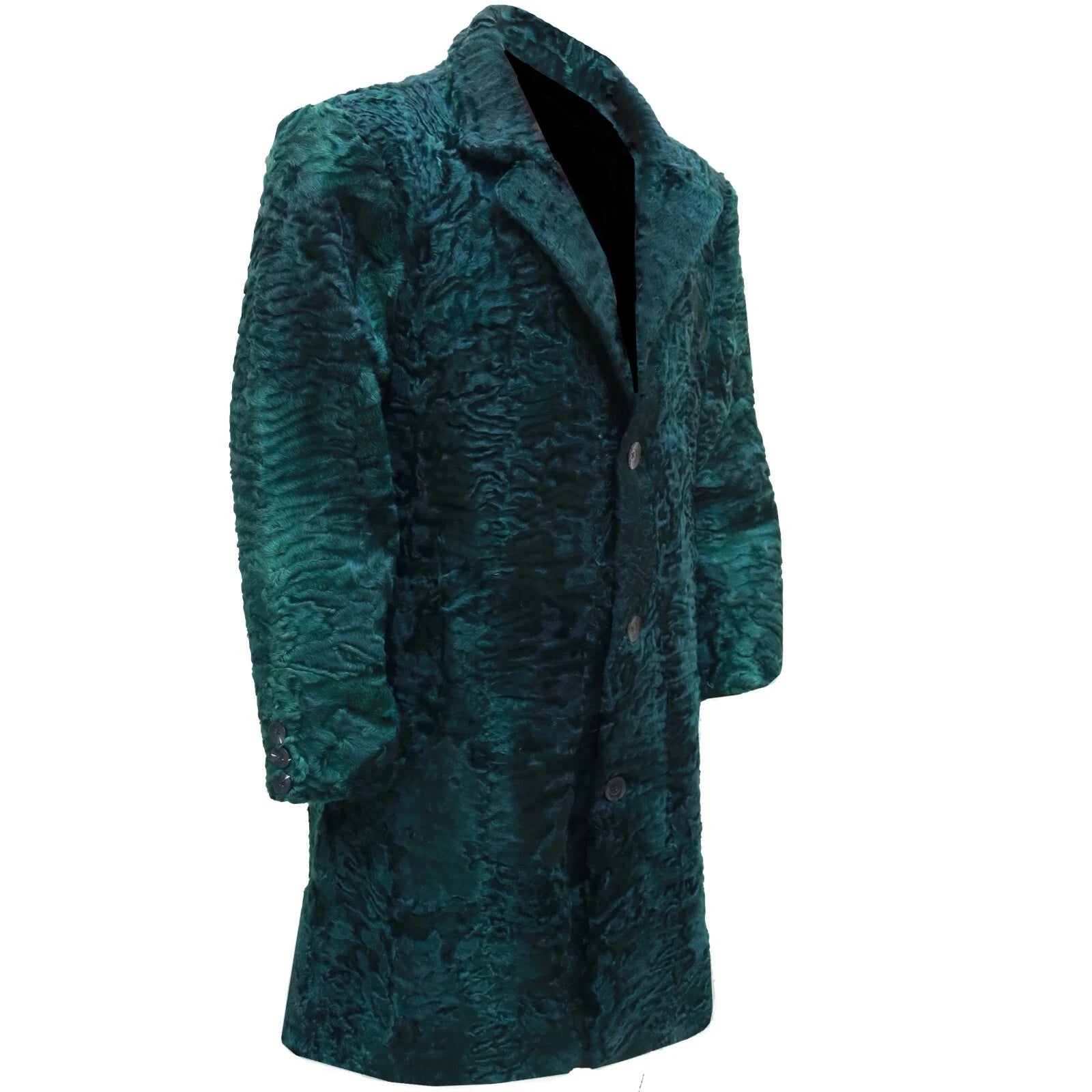 Green textured coat on a white background