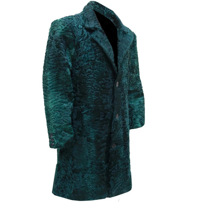 Green textured coat on a white background