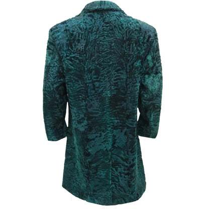 Green textured coat on a white background