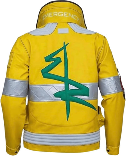 Cyberpunk 2077 David Martinez V's Yellow Edgerunners Emergency Cosplay Faux Leather Jacket