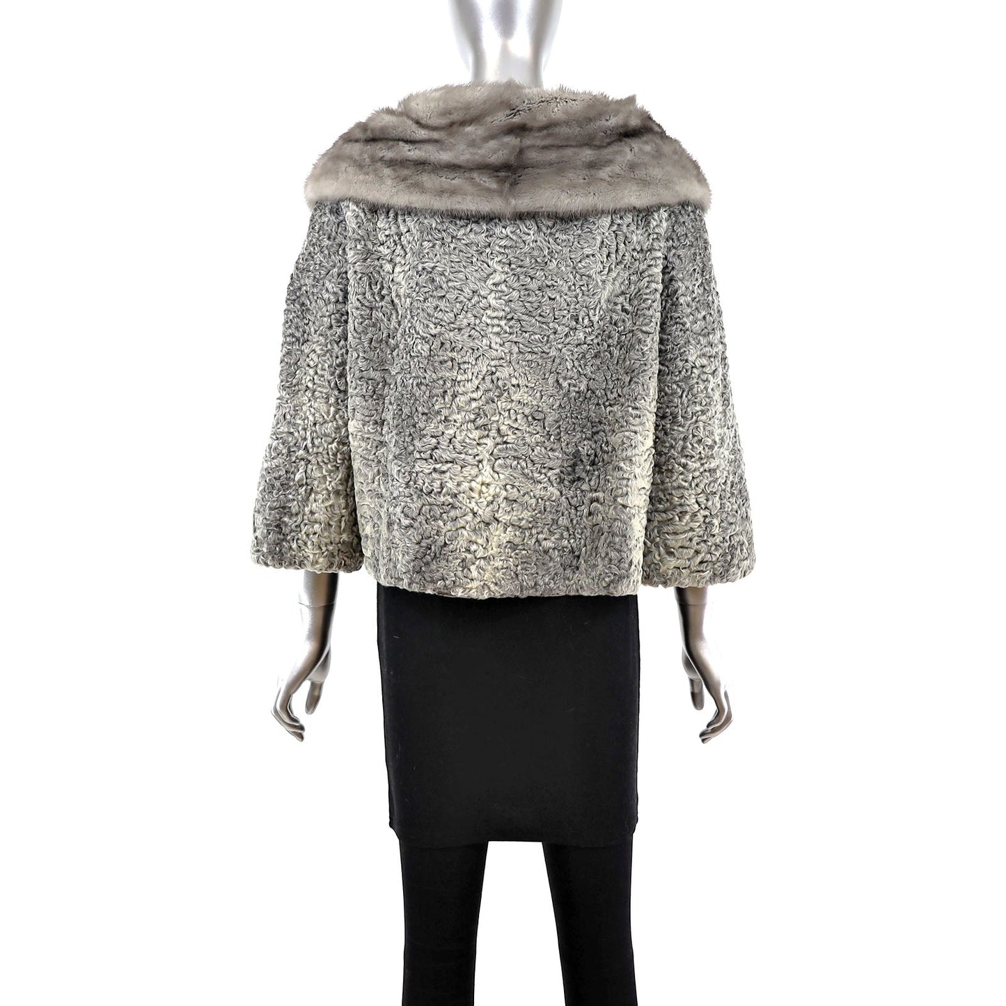 Women's Mink Collar with Persian Lamb Jacket - Gift For Her