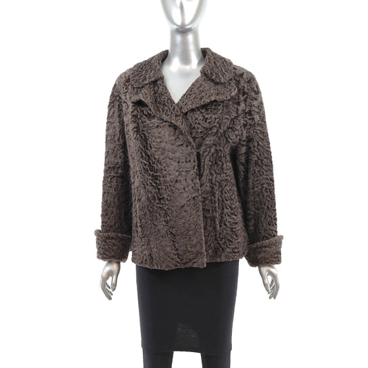 Brown Persian Lamb Fur Jacket - Gift For Her