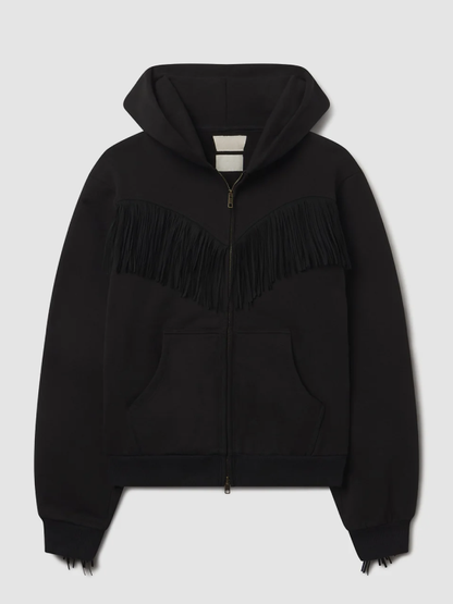 mens fringe hoodie