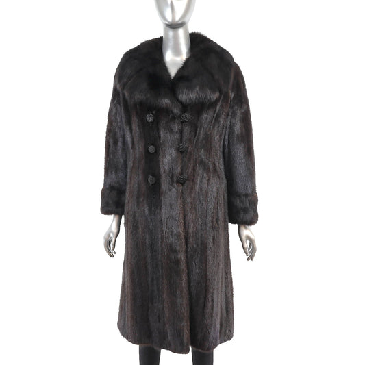 Mahogany Mink Fur Coat with Sable Collar | Luxury Women's Furs