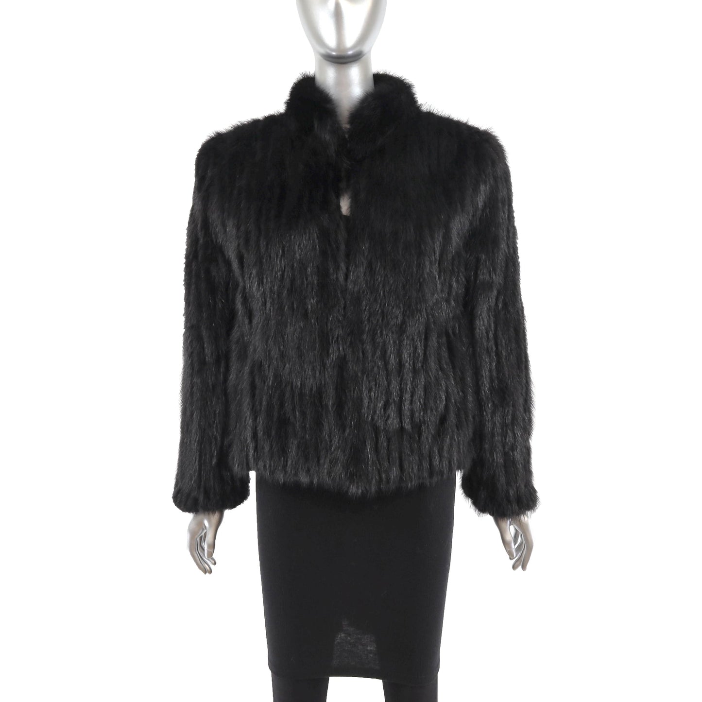 Black Corded Mink Fur Jacket - Gift For Her