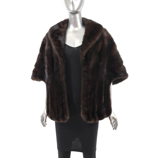 Dark Brown Mink Jacket Stole - Gift For Her.