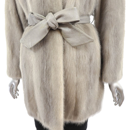 Grey Mink Coat With Stroller - Gift For Her.