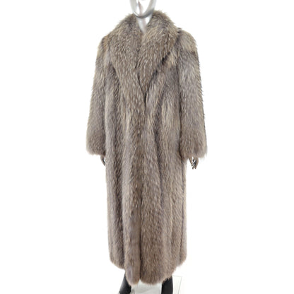 Women's Silver Fox Fur Winter Coat - Luxurious Outerwear