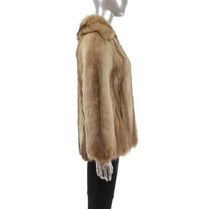 Blonde Raccoon Fur Jacket - Women's Fur Coats