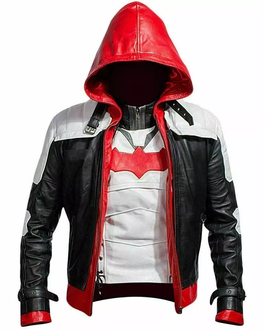 Red Hood Genuine Lambskin Leather Jacket Vest Batman Arkham Knight Game Costume