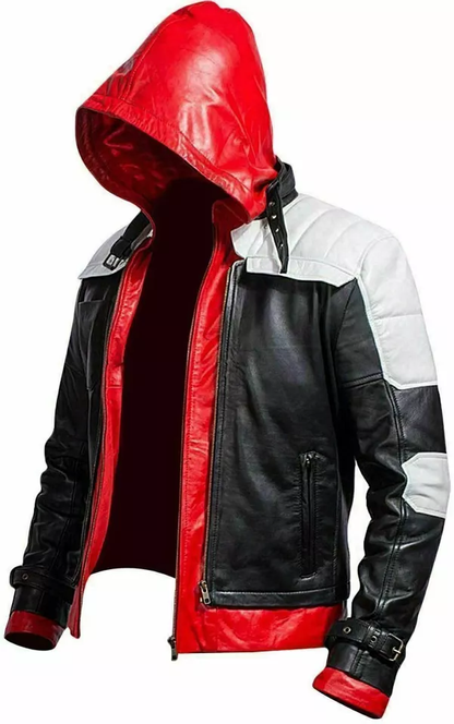 Red Hood Genuine Lambskin Leather Jacket Vest Batman Arkham Knight Game Costume