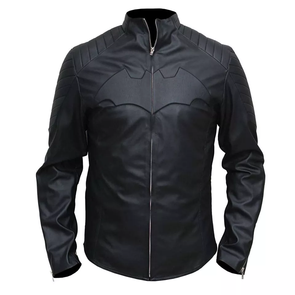 Batman Justice League Black Leather Jacket Costume