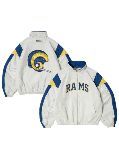 unisex elwood clothing cream los angeles rams windbreaker full zip jacket