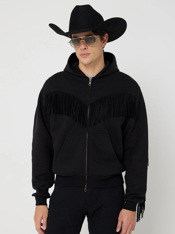 western fringe hoodie